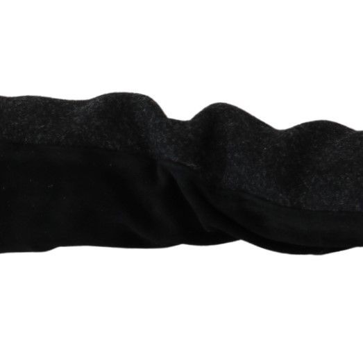 Dolce & Gabbana Black Gray Mid Arm Length Mittens Wool Gloves