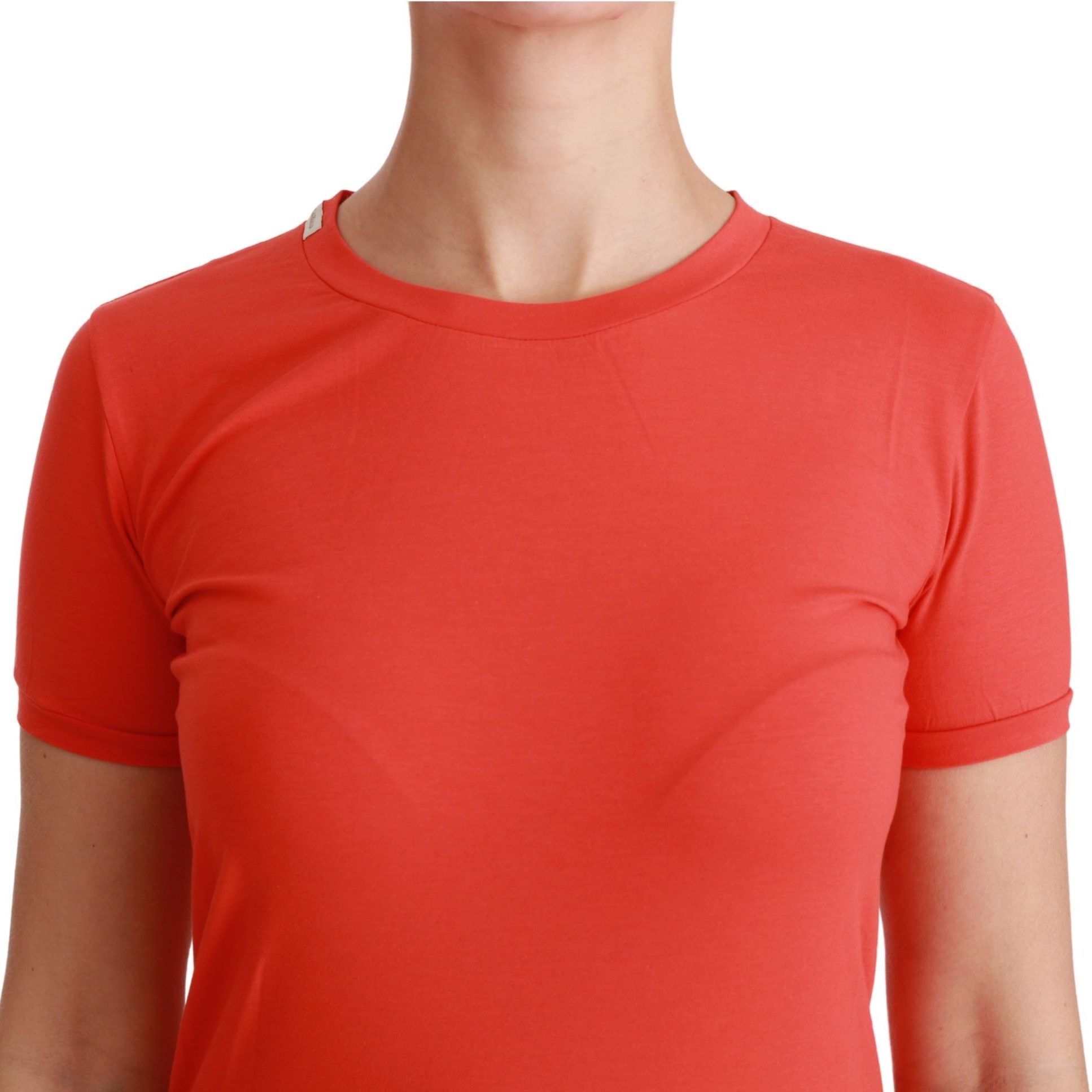 Dolce & Gabbana Red Crewneck Short Sleeve T-shirt Cotton Top