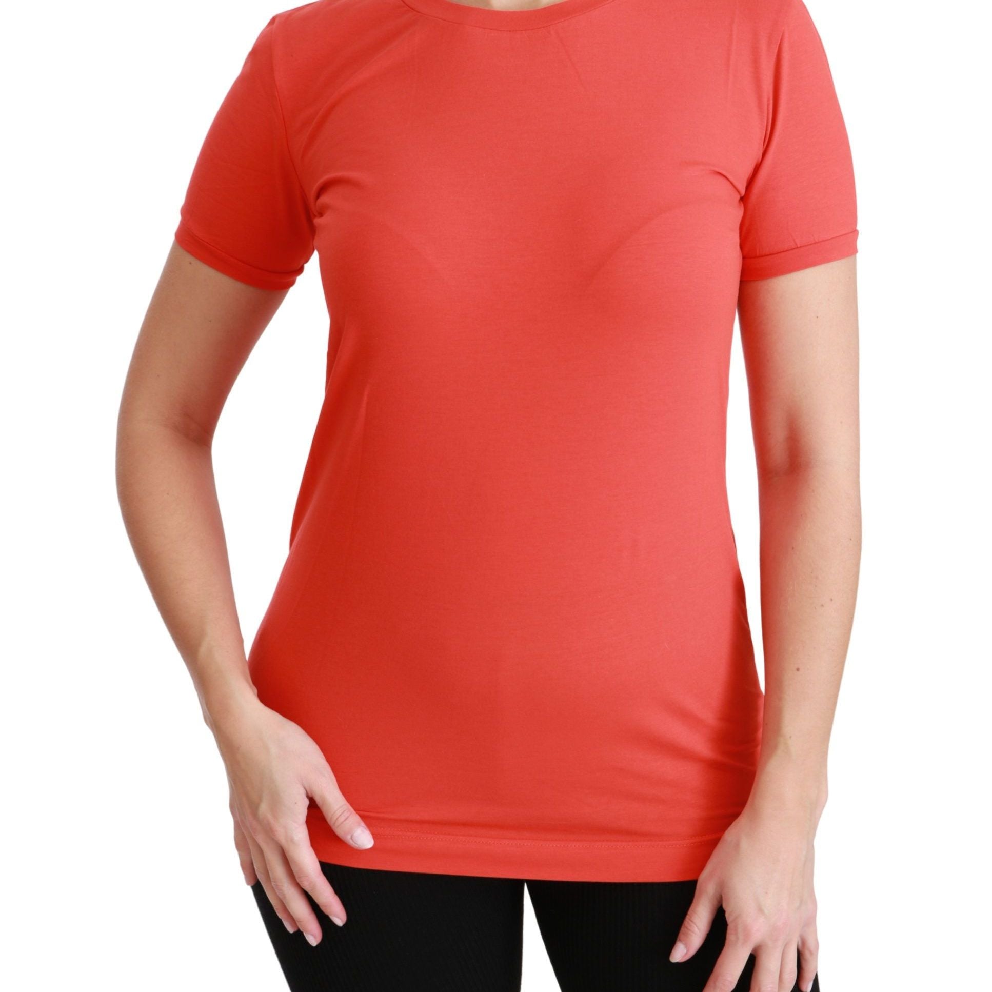 Dolce & Gabbana Red Crewneck Short Sleeve T-shirt Cotton Top
