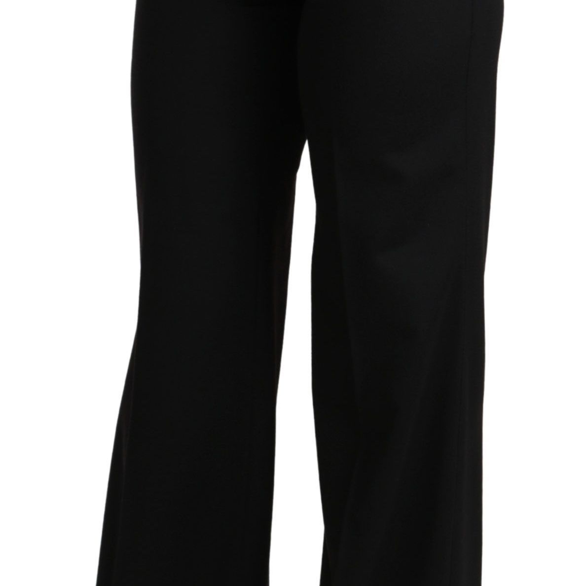 Dolce & Gabbana Black Wide Leg Flared Trouser Cashmere Pants