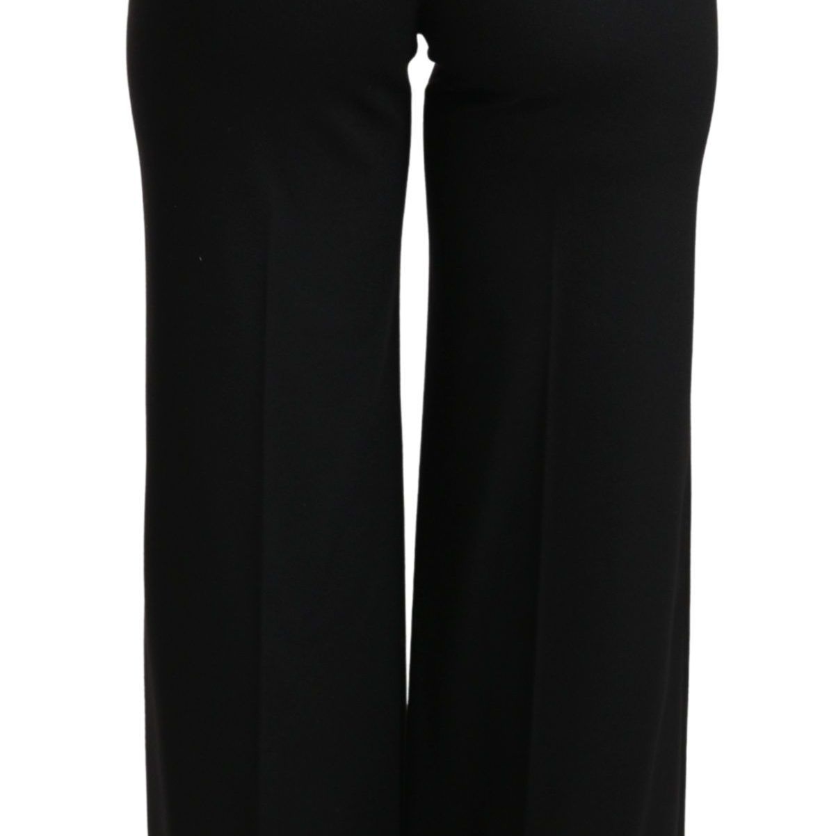Dolce & Gabbana Black Wide Leg Flared Trouser Cashmere Pants