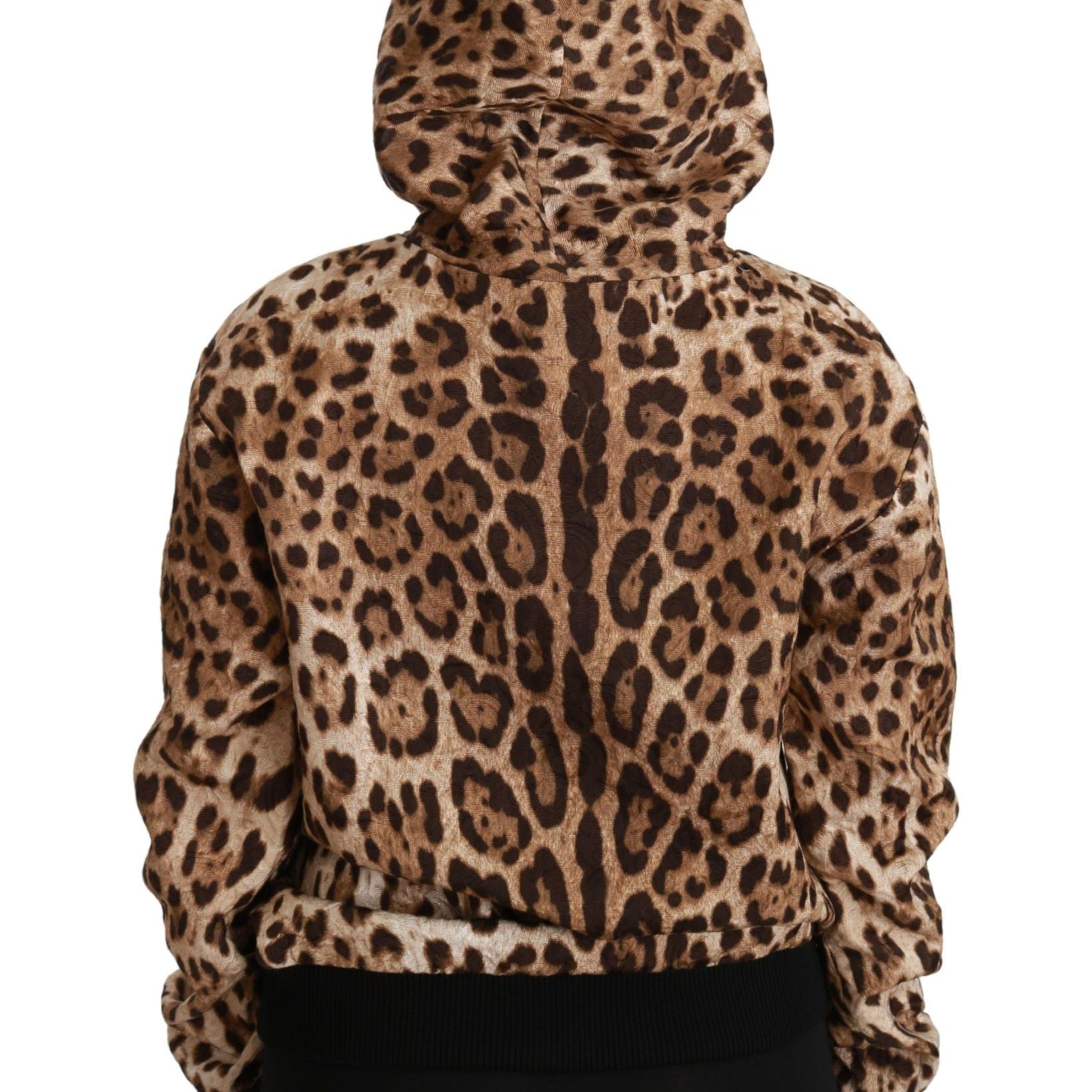 Dolce & Gabbana Brown Hooded Studded Ayers Leopard Sweater