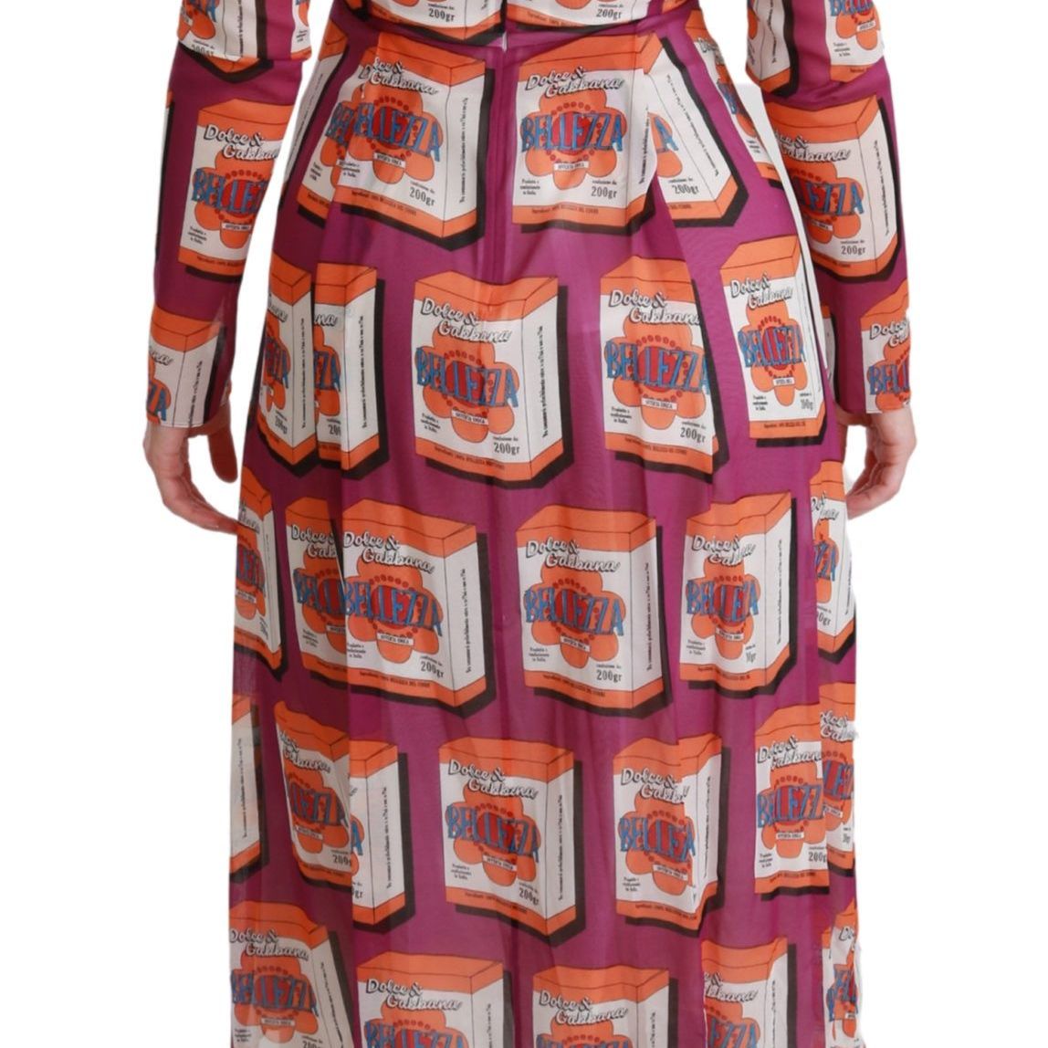 Dolce & Gabbana Purple Silk Bellezza A-Line Gown Dress