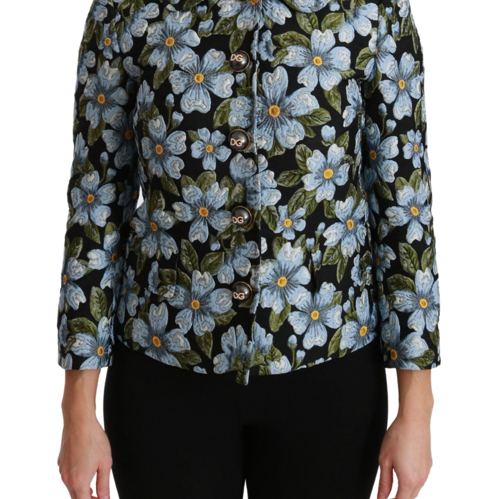 Dolce & Gabbana Multicolor Floral Blazer Coat Polyester Jacket