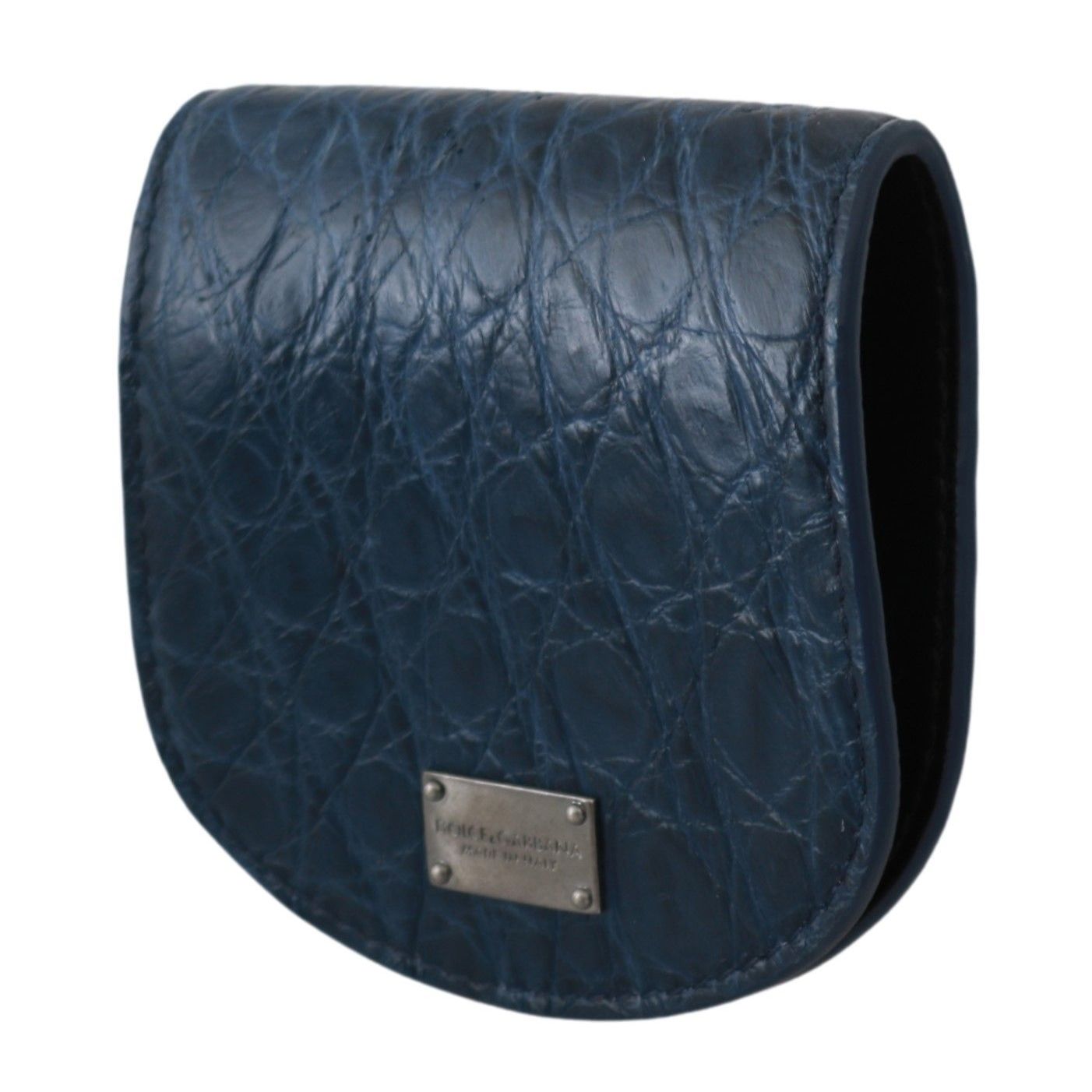Dolce & Gabbana Blue Holder Pocket Wallet Blue Exotic Skin Condom Case