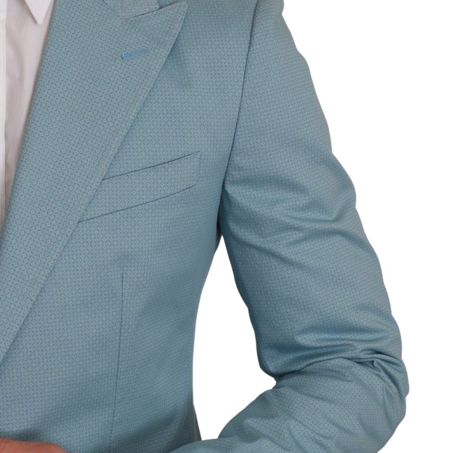 Dolce & Gabbana Blue Slim Fit Coat Jacket MARTINI Blazer