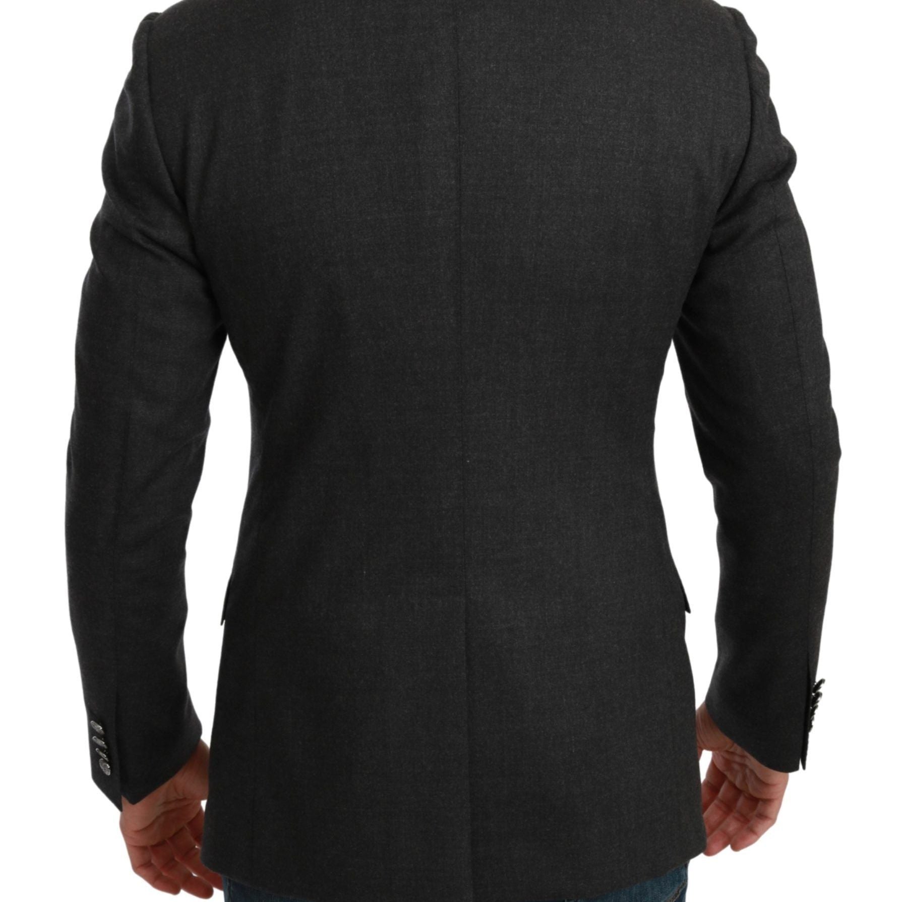 Dolce & Gabbana Gray NAPOLI Slim Fit Jacket Wool Blazer