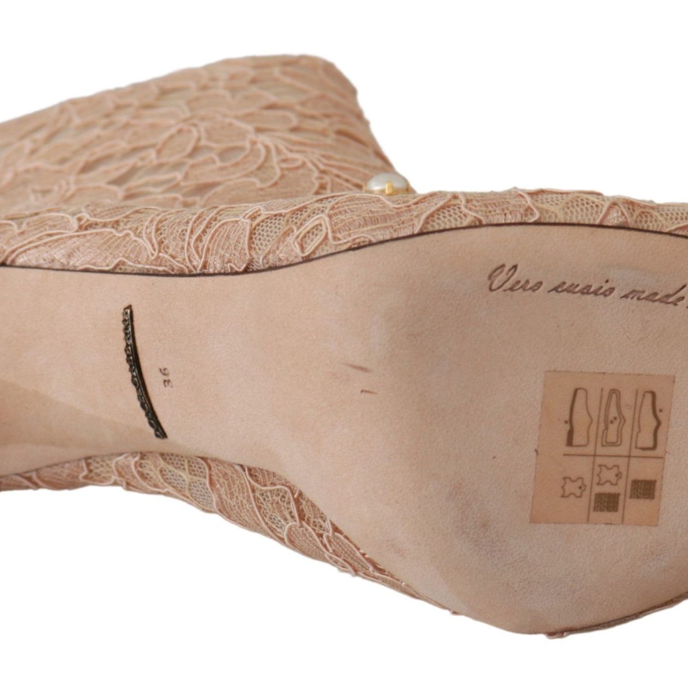 Dolce & Gabbana Pink Crystal Lace Booties Stilettos Shoes