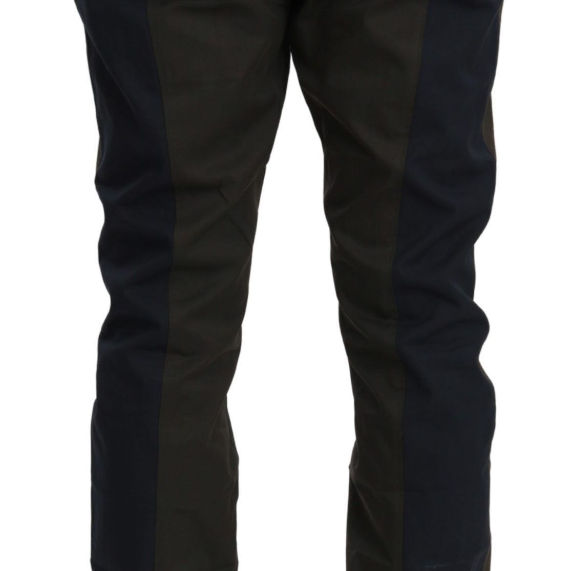 Dolce & Gabbana Blue Gray Stripes Trouser Cotton Pants