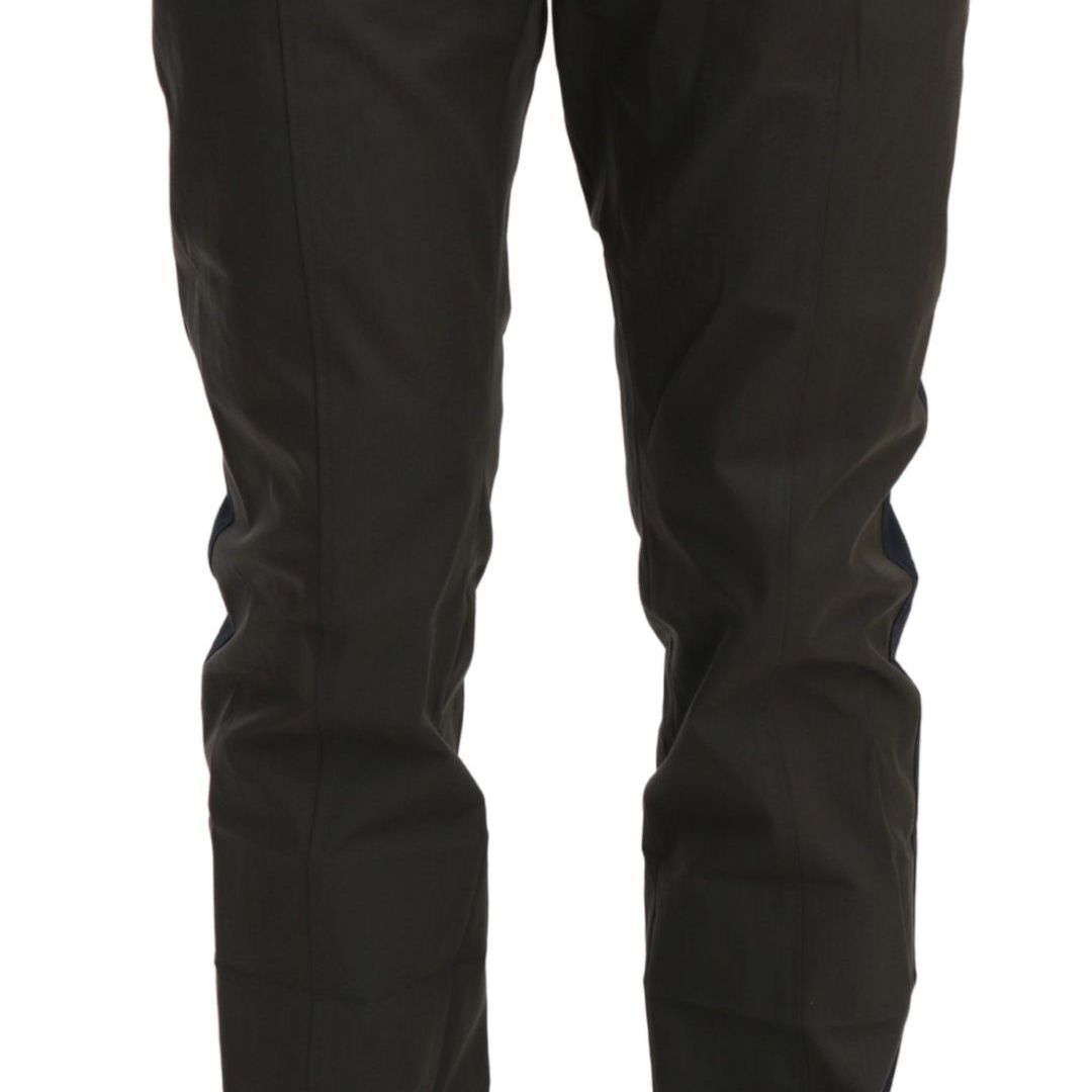 Dolce & Gabbana Blue Gray Stripes Trouser Cotton Pants