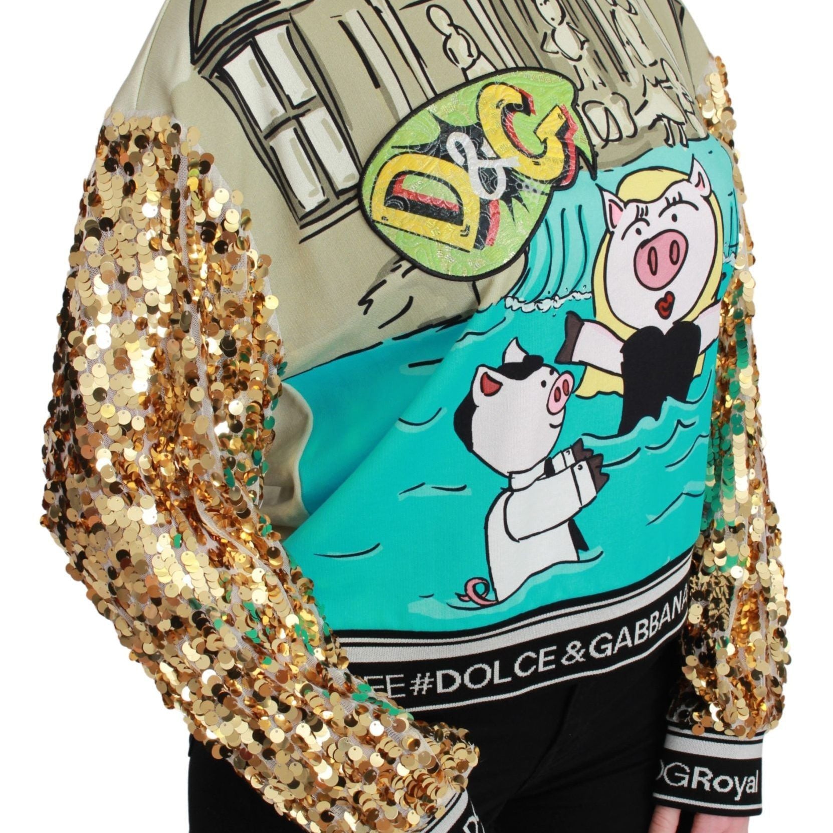 Dolce & Gabbana Year of the Pig Sequined Top Sweater