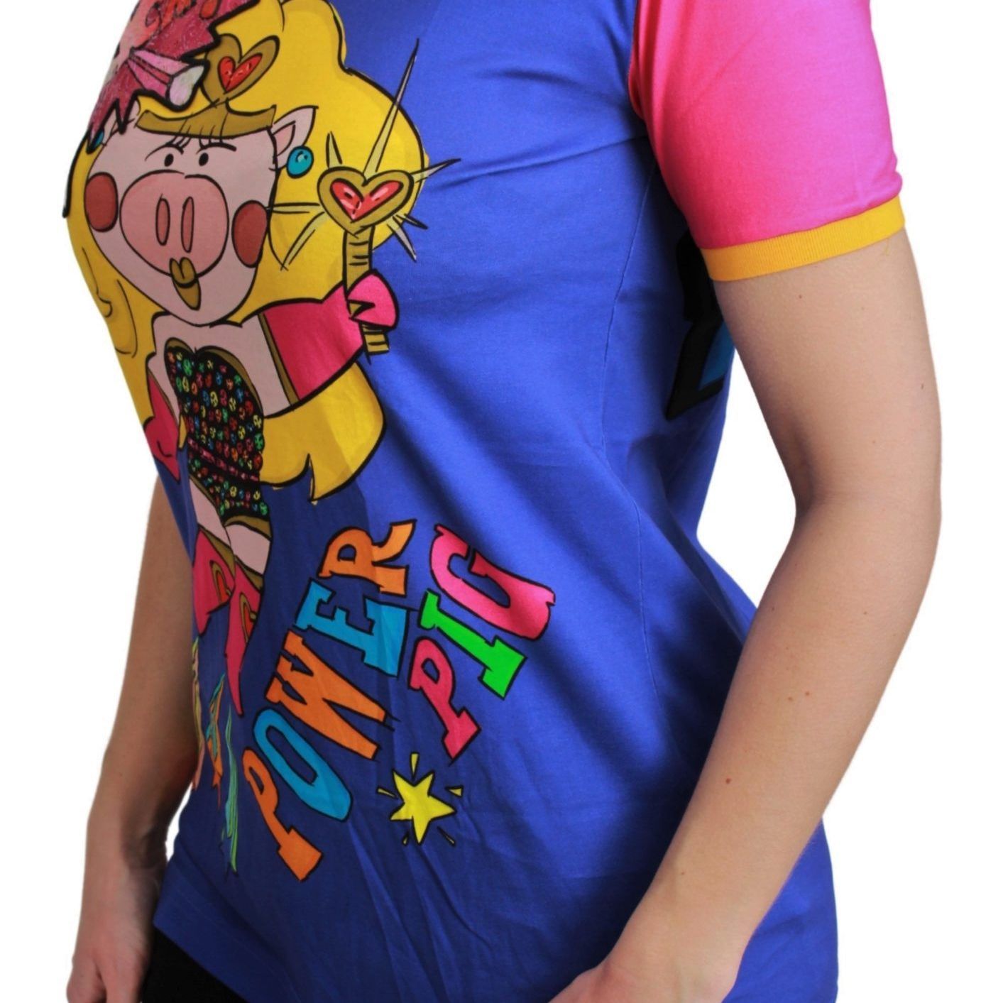 Dolce & Gabbana Purple PIG SUPERGIRL Top Cotton T-shirt