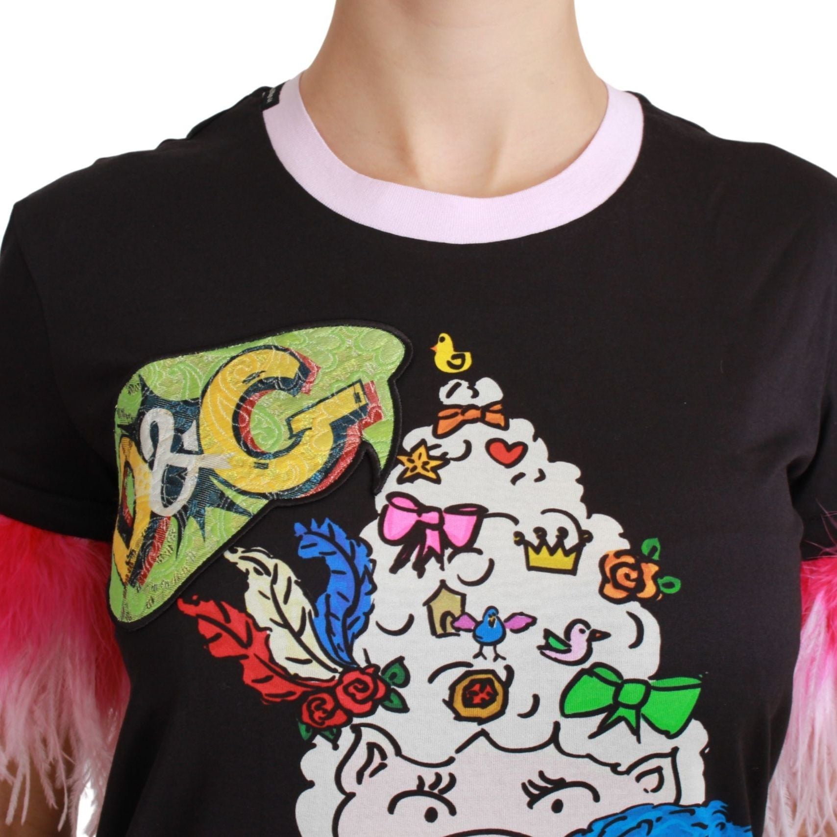 Dolce & Gabbana Black YEAR OF THE PIG Top Cotton T-shirt