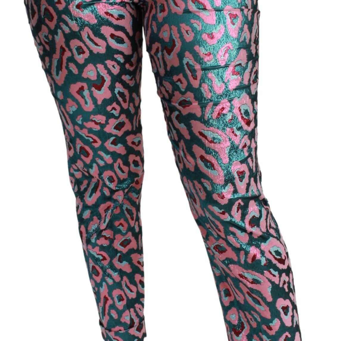 Dolce & Gabbana Multicolor Patterned Cropped High Waist Pants