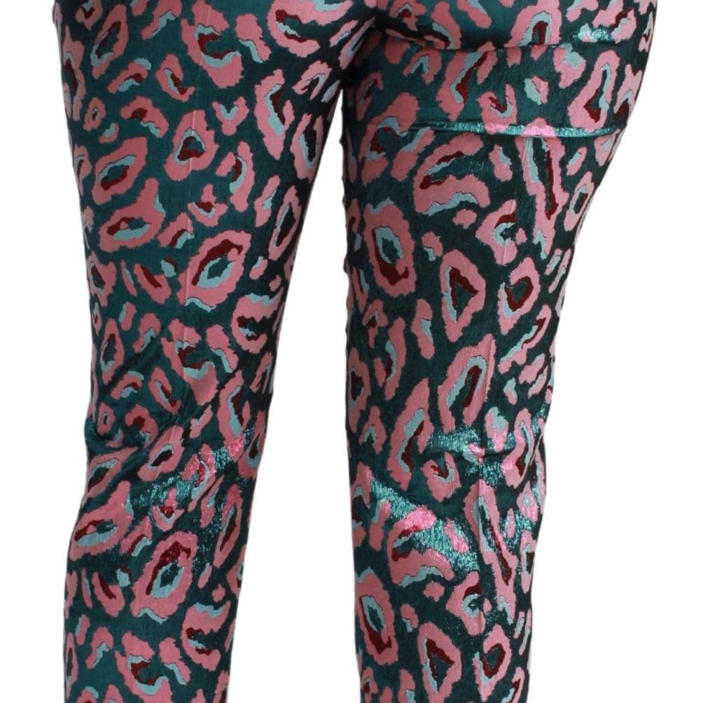 Dolce & Gabbana Multicolor Patterned Cropped High Waist Pants