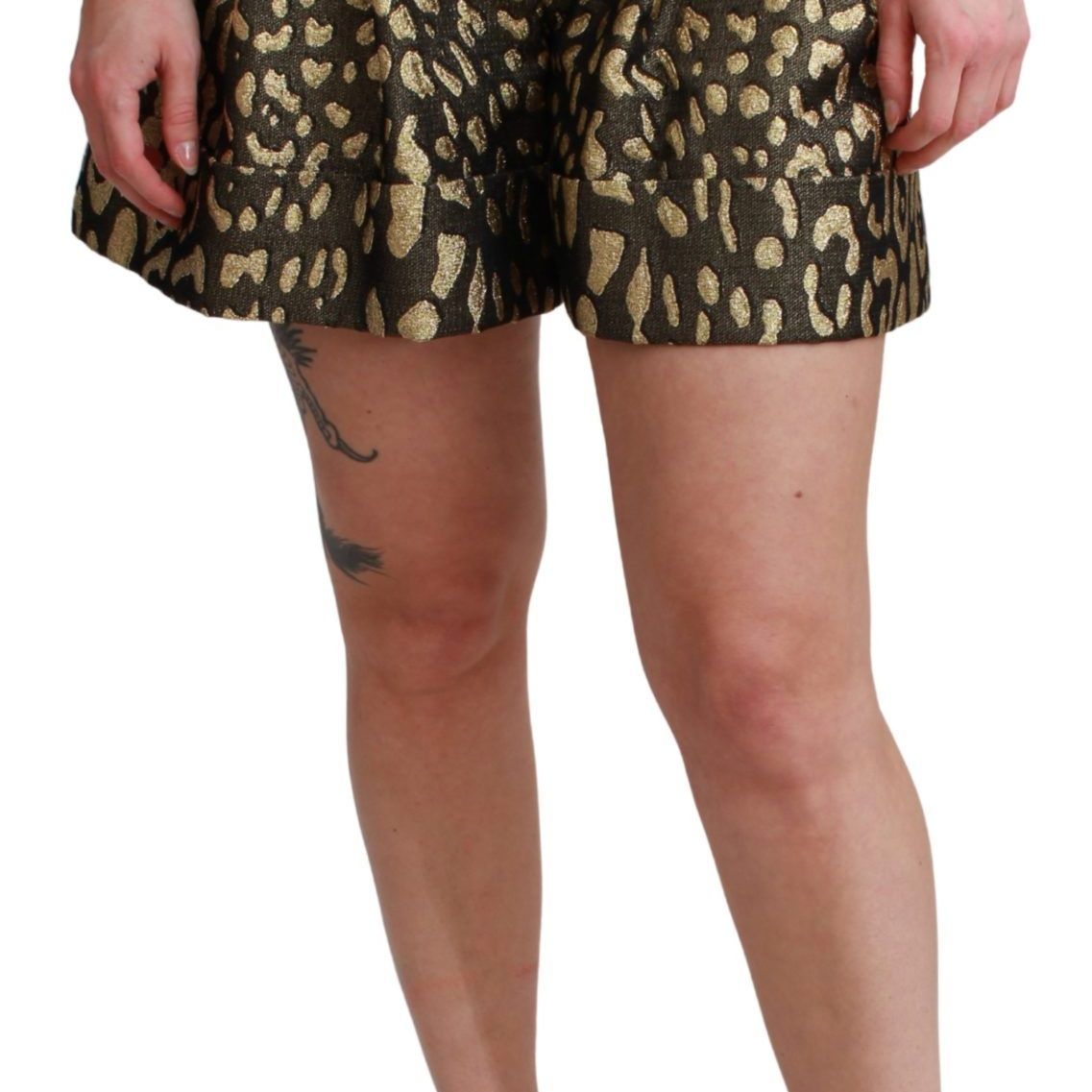 Dolce & Gabbana Black Gold High Waist Mini Cotton Shorts
