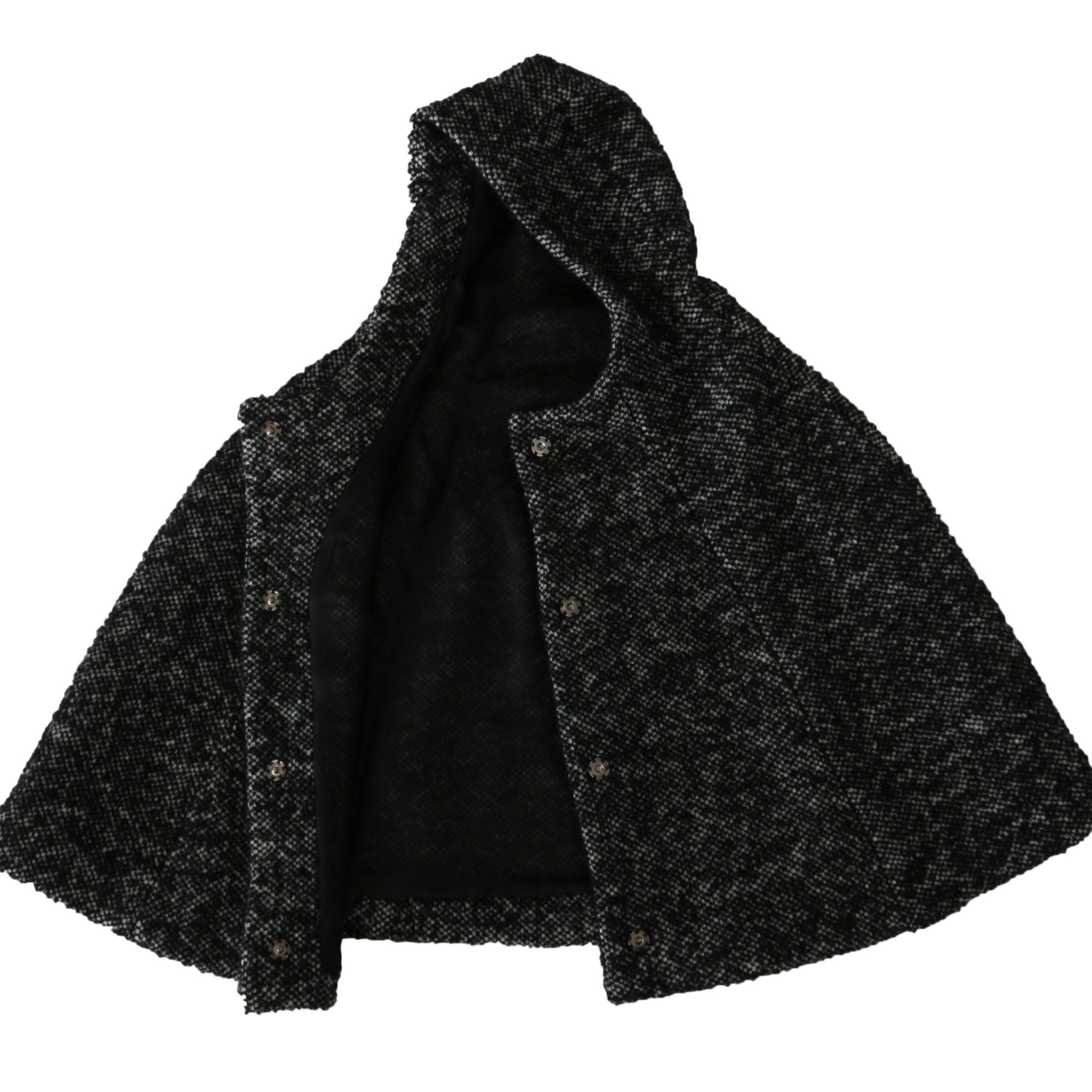 Dolce & Gabbana Gray Tweet Wool Kaftan Jacket Coat Top
