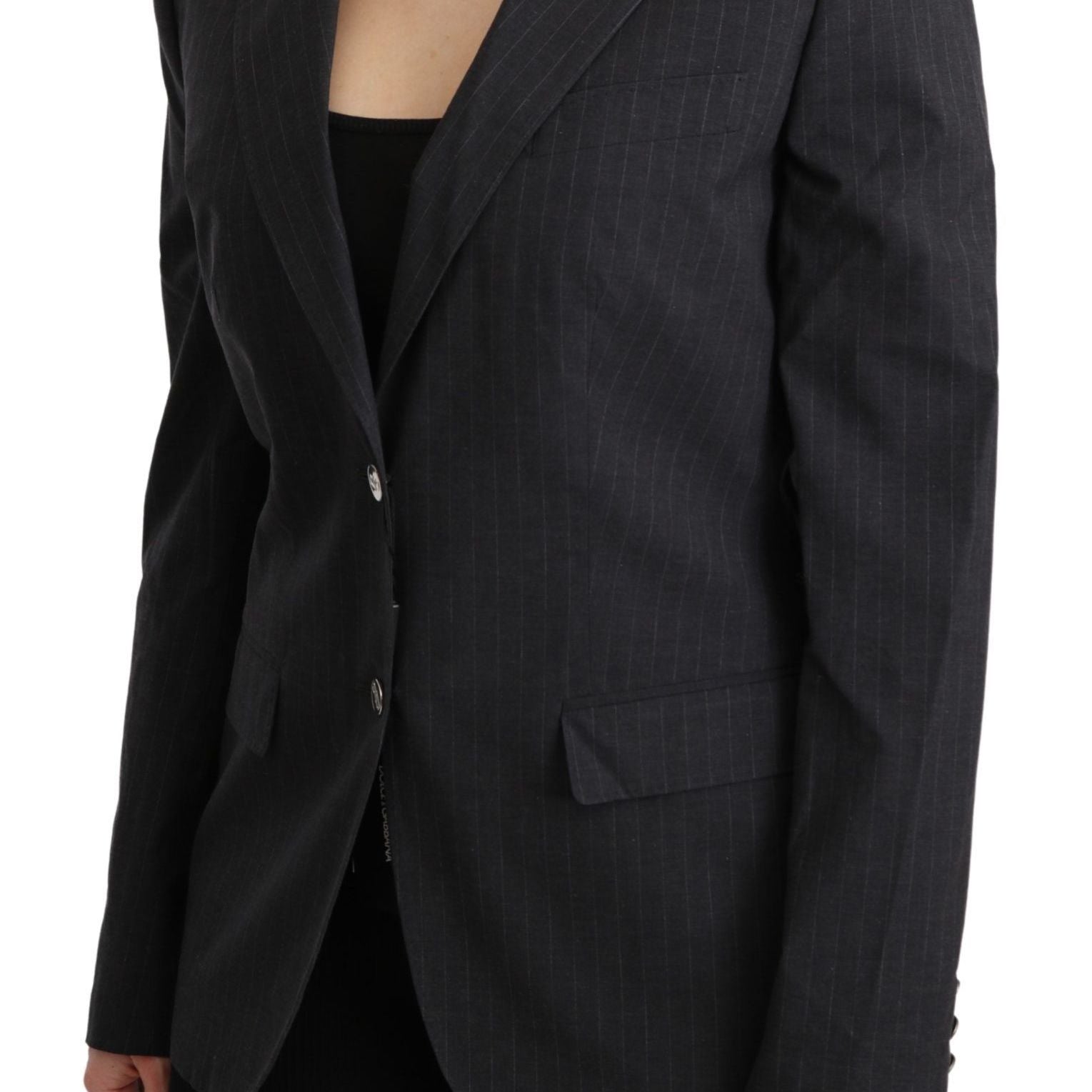 Dolce & Gabbana Gray Single Breasted Blazer Cotton Jacket