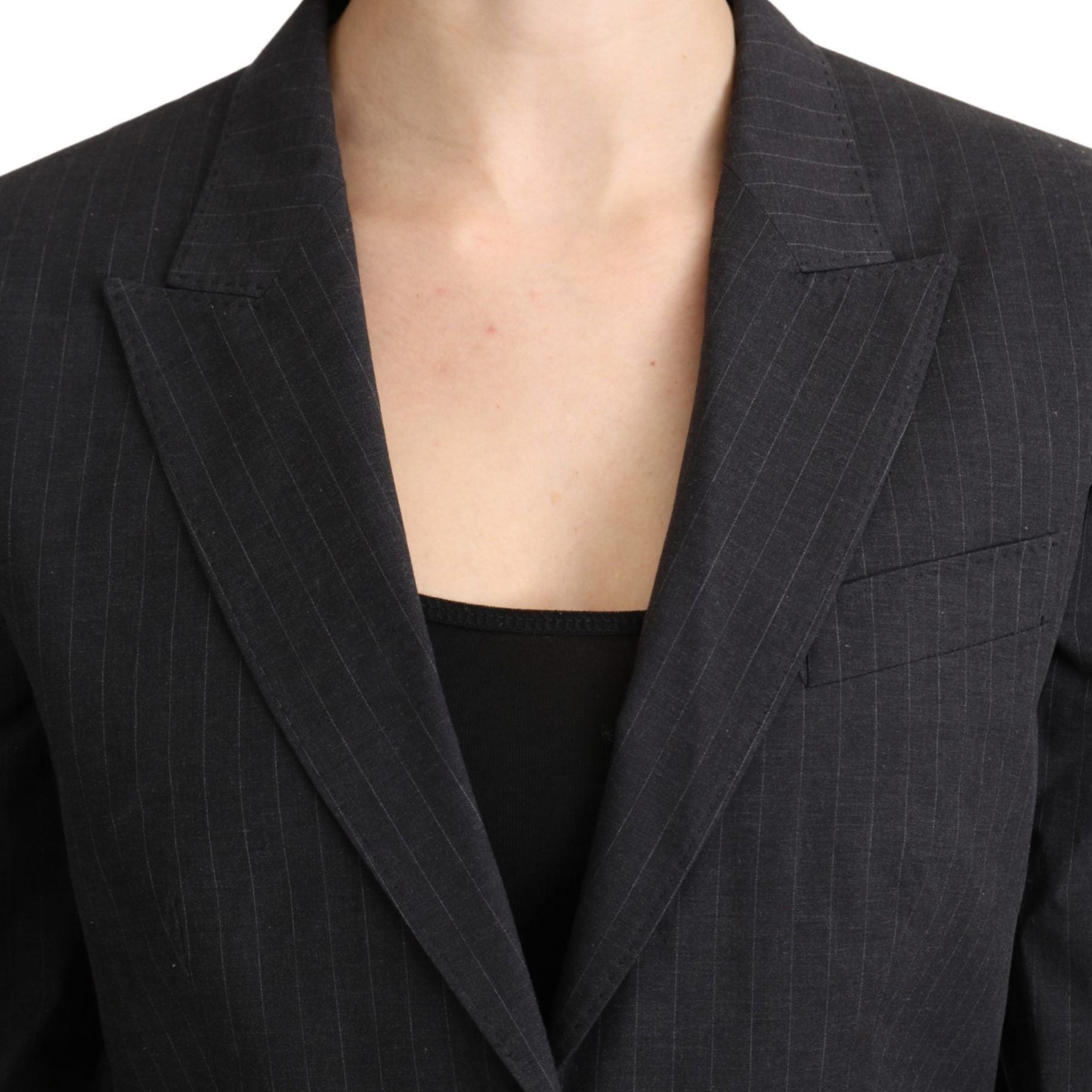 Dolce & Gabbana Gray Single Breasted Blazer Cotton Jacket