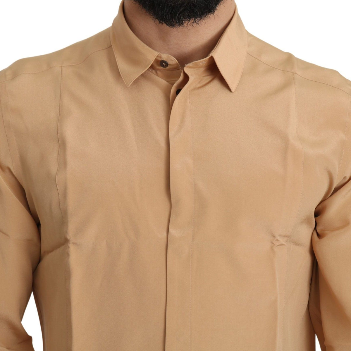 Dolce & Gabbana Elegant Yellow Silk Men's Formal Shirt