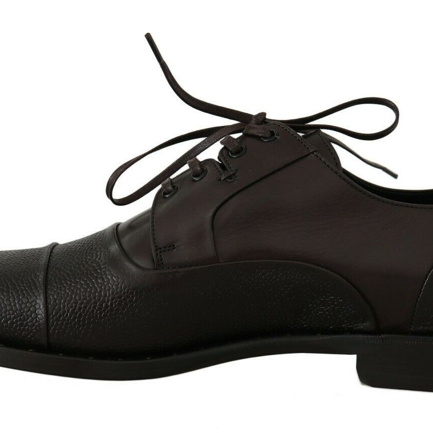 Dolce & Gabbana Brown Leather Laceups Dress Mens Shoes