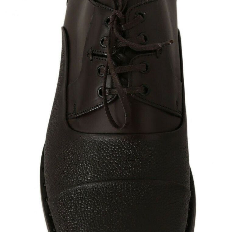 Dolce & Gabbana Brown Leather Laceups Dress Mens Shoes