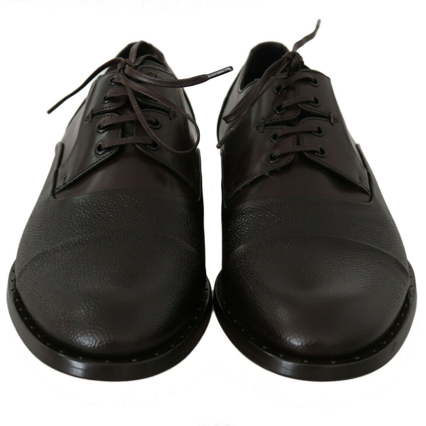 Dolce & Gabbana Brown Leather Laceups Dress Mens Shoes