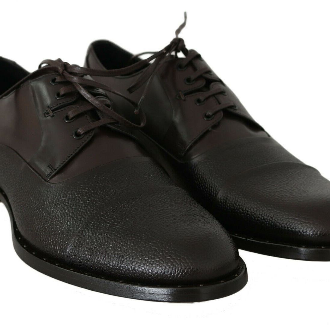 Dolce & Gabbana Brown Leather Laceups Dress Mens Shoes