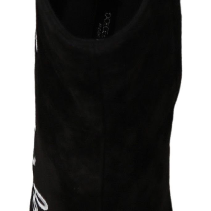 Dolce & Gabbana Black Suede L'Amore E'Bellezza Boots Shoes