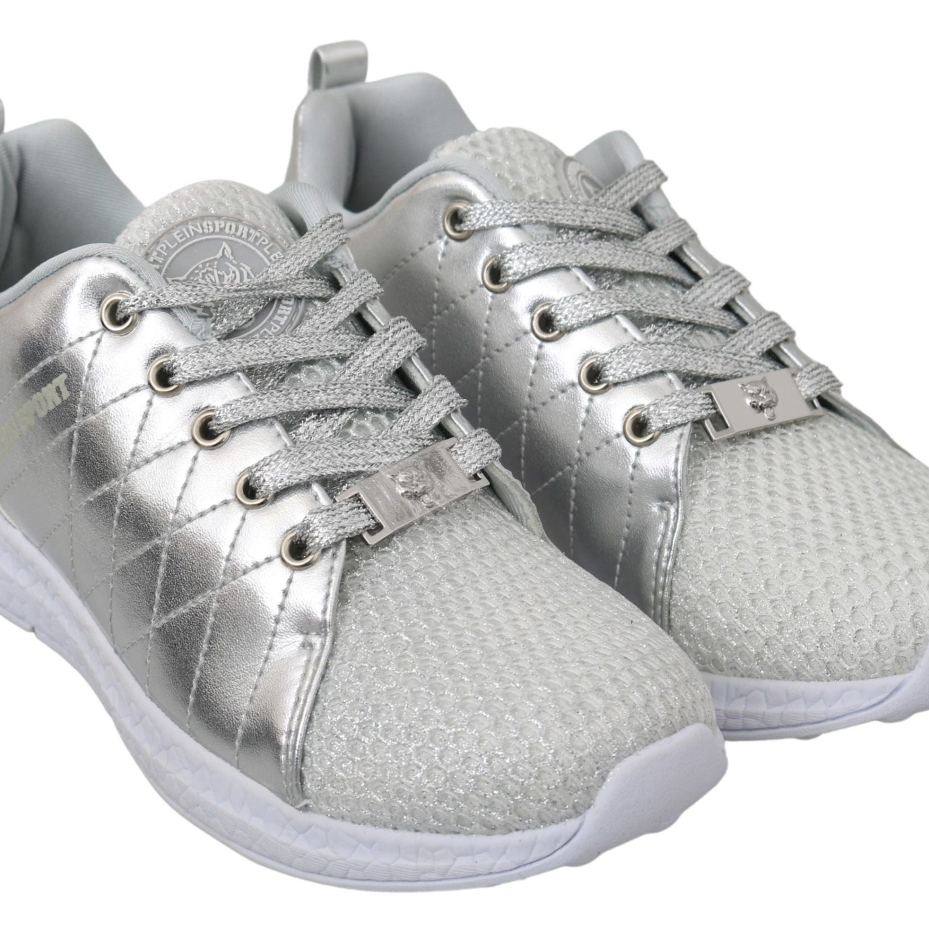 Philipp Plein Gisella Silver Polyester Sneakers Shoes