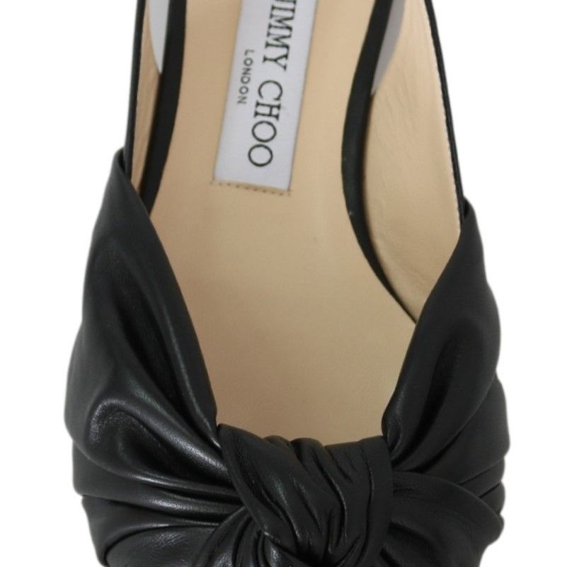 Jimmy Choo Black Leather Annabell Flat Shoes