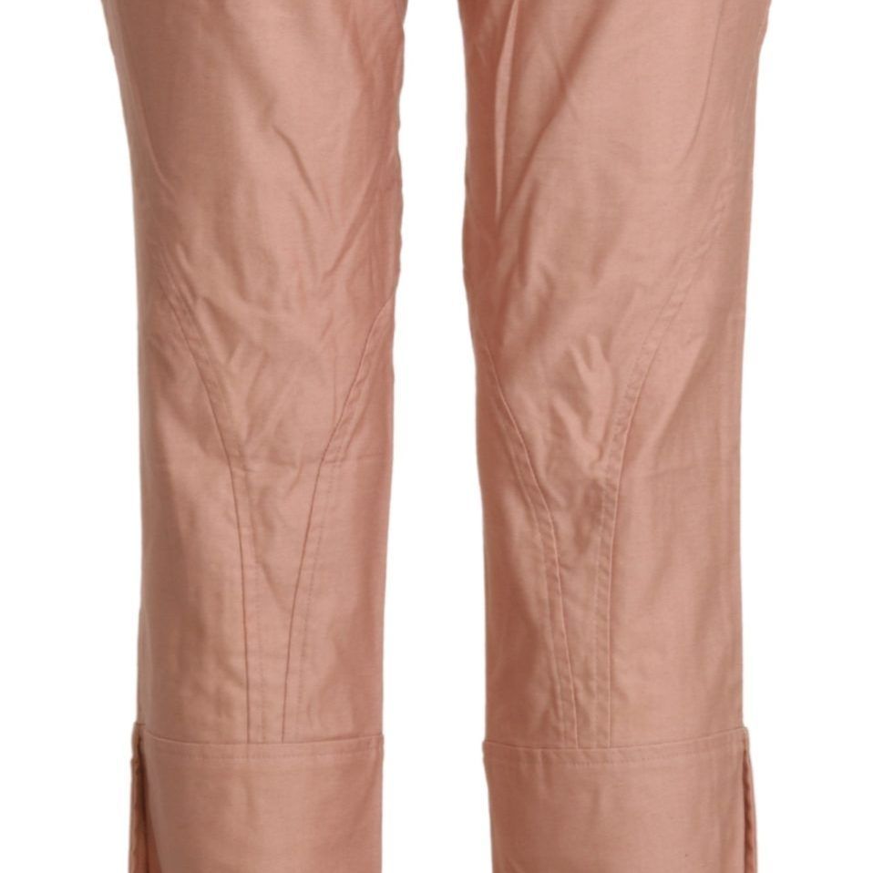 Ermanno Scervino Cotton Pink High Waist Cropped Trouser Pants