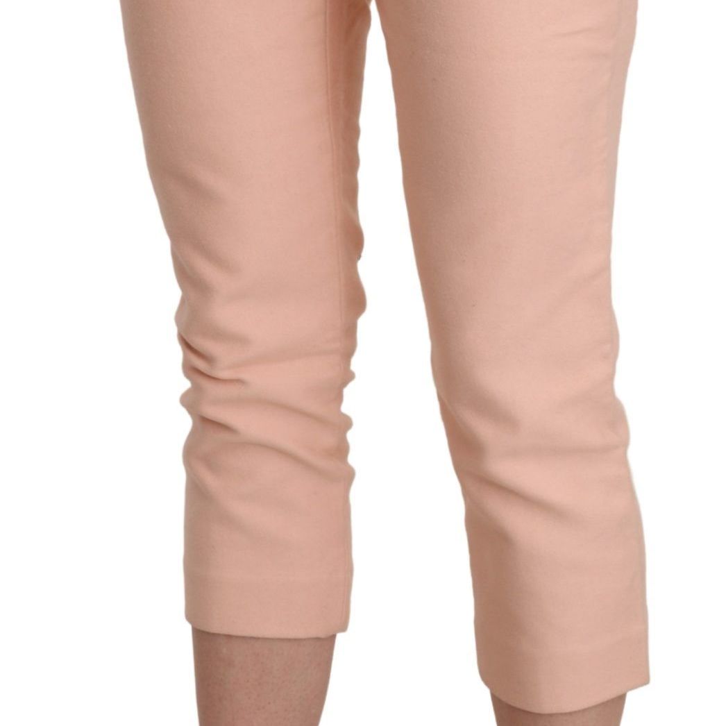 Ermanno Scervino Pink Low Waist Skinny Cropped Capri Pants