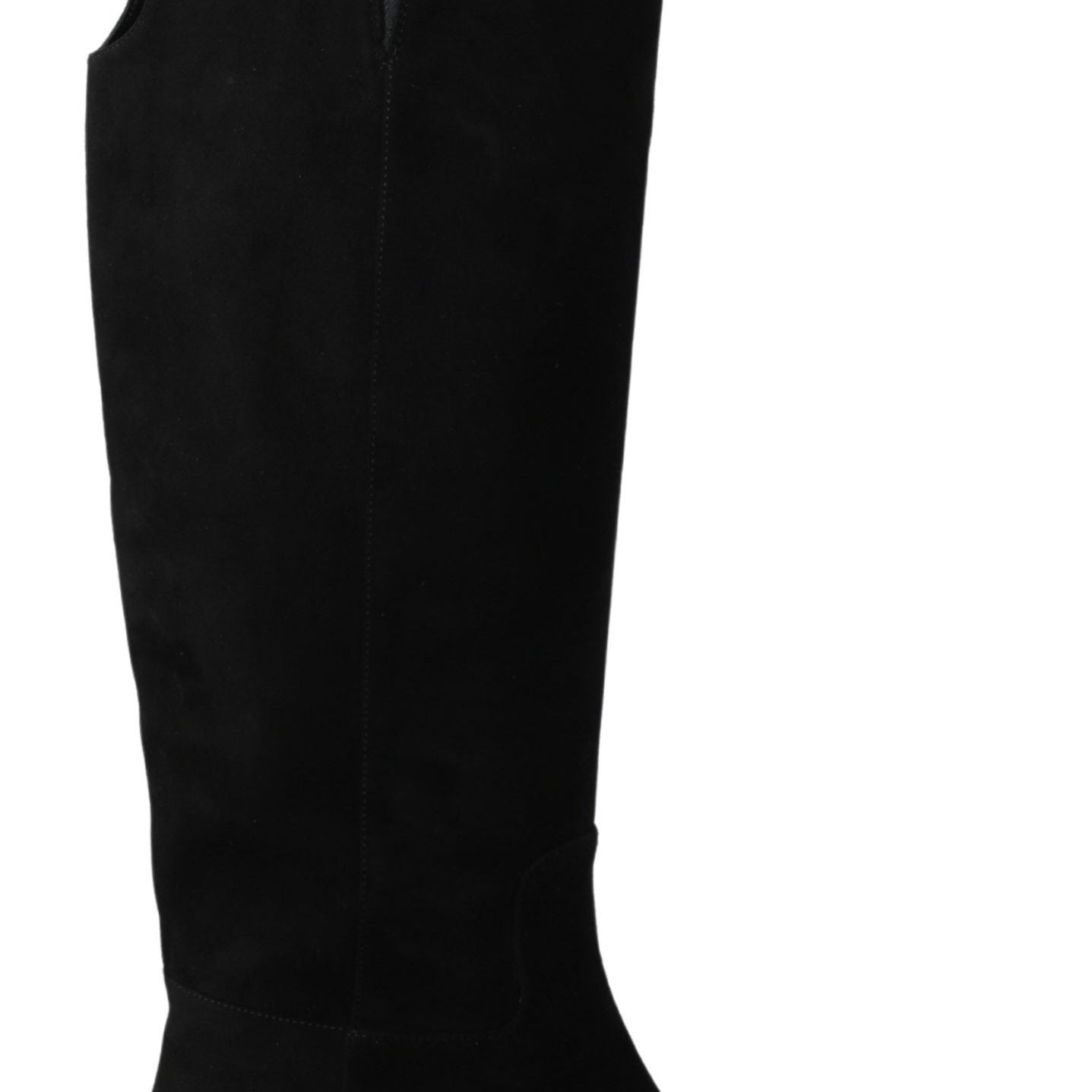Dolce & Gabbana Black Suede Knee High Flat Boots Shoes