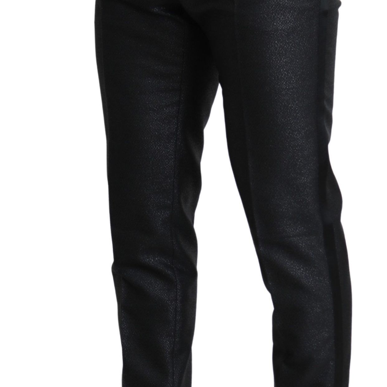 Dolce & Gabbana Black Metallic Skinny Trouser Dress
