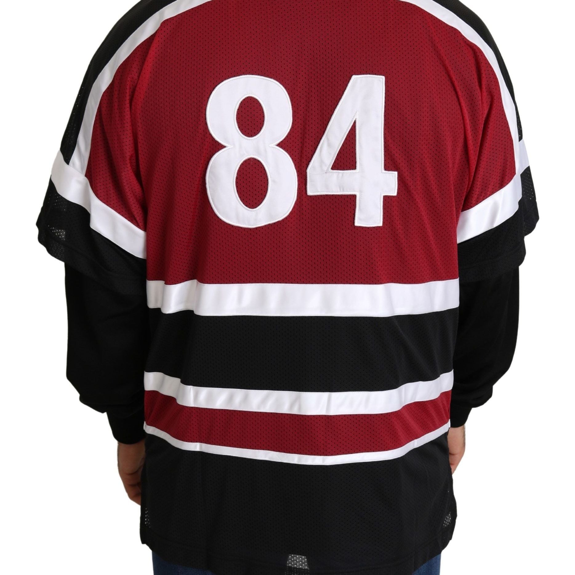 Dolce & Gabbana Red Black AMORE Sport Full Zipper Sweater