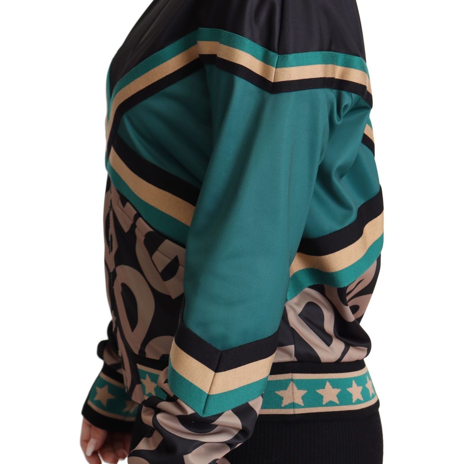Dolce & Gabbana Multicolor DG Logo Mania Track Bomber Jacket