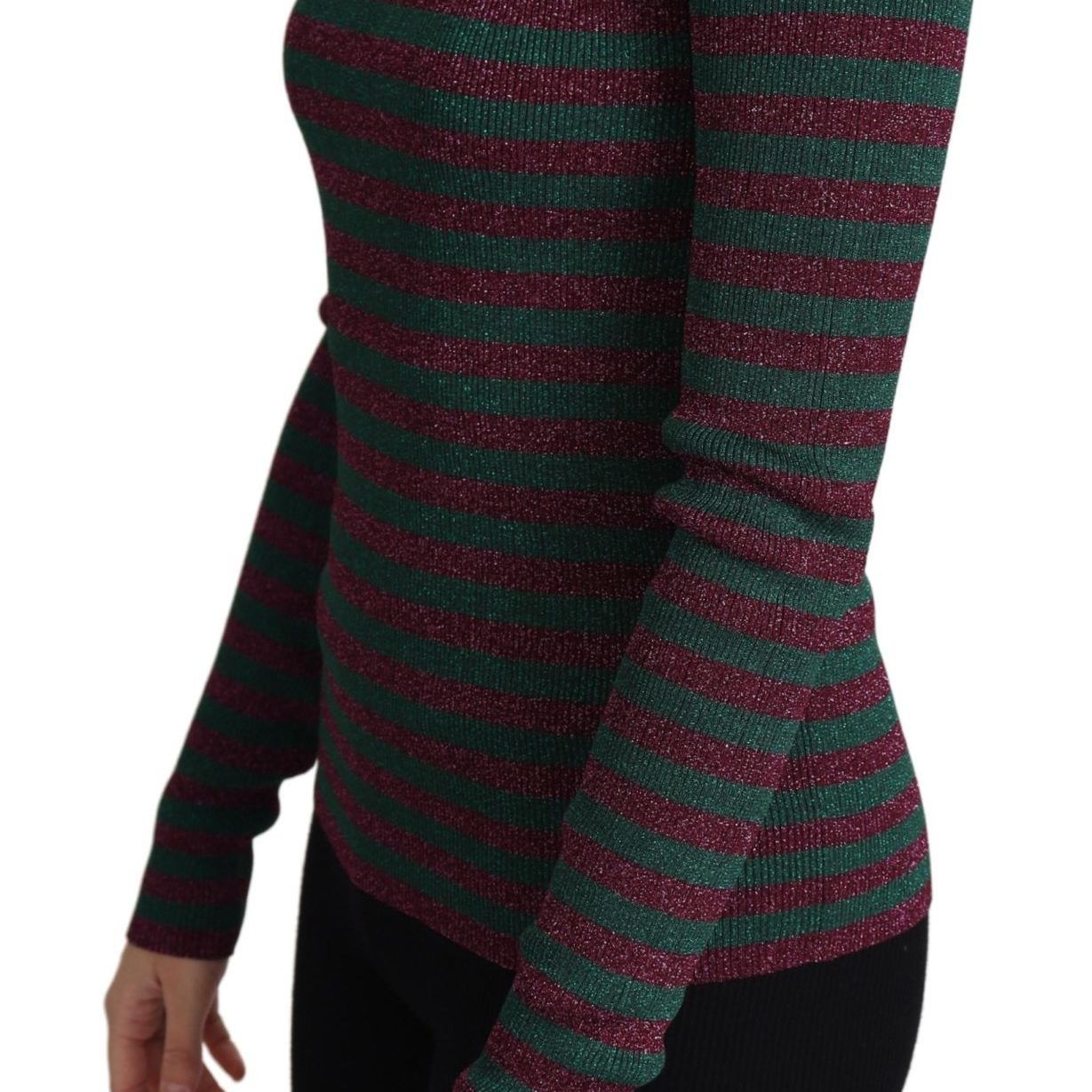 Dolce & Gabbana Multicolor Stripes Crew Neck Pullover Sweater