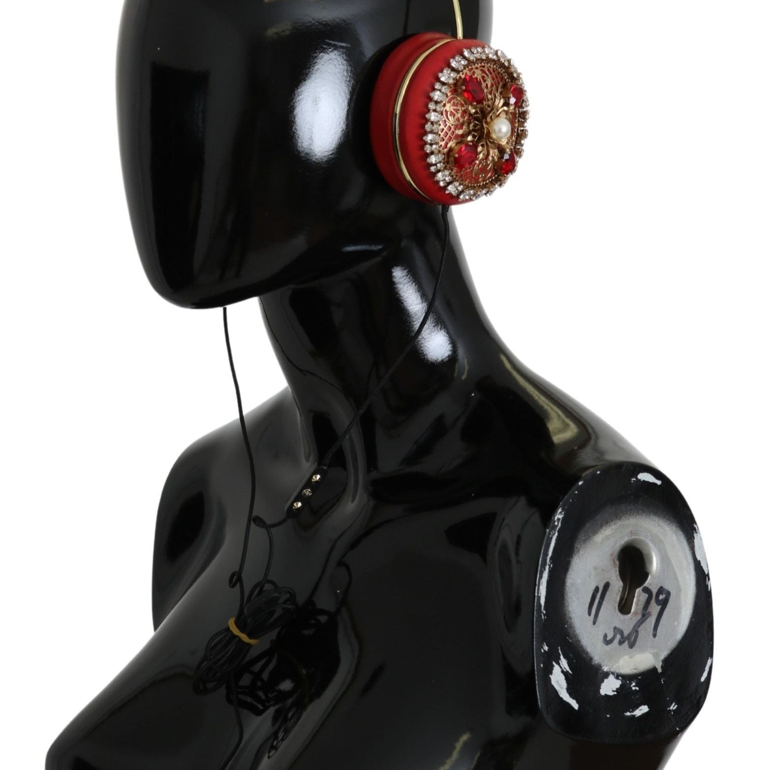 Dolce & Gabbana FRENDS Leather Red Floral Crystal Headset Headphones