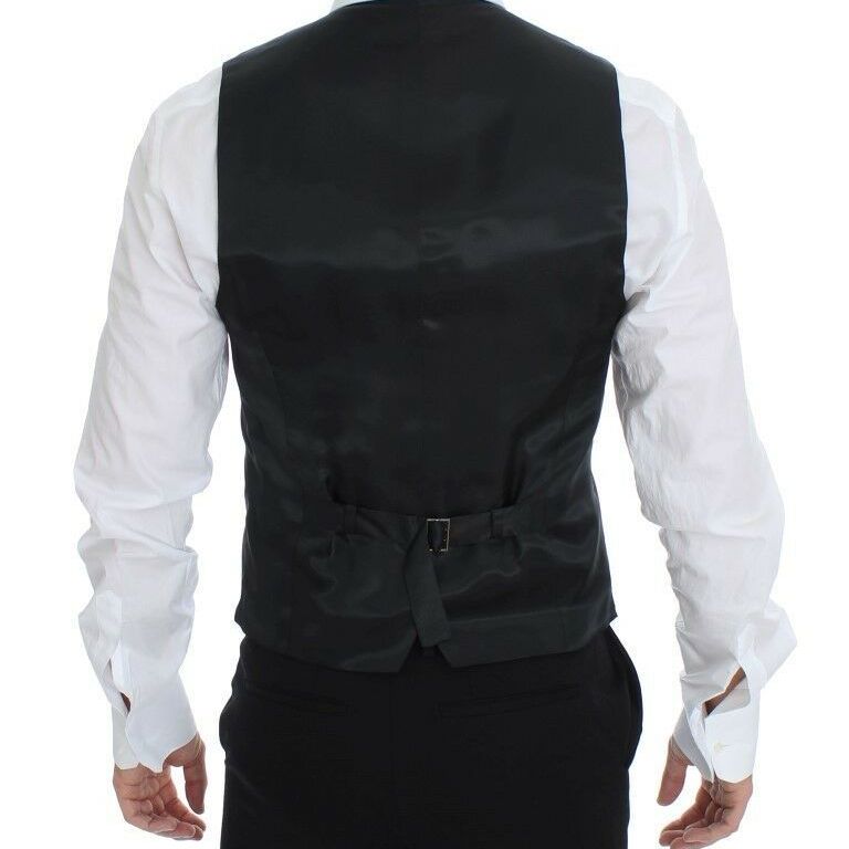 Dolce & Gabbana Gray Wool Stretch Dress Blazer Vest