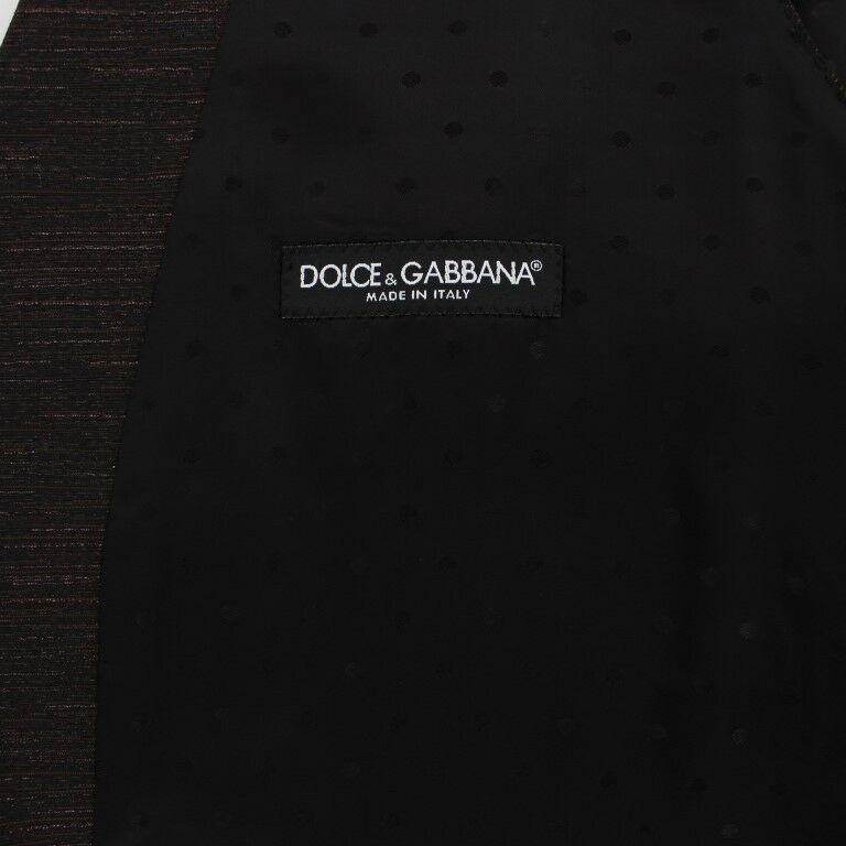 Dolce & Gabbana Black Wool Logo Dress Gilet Vest