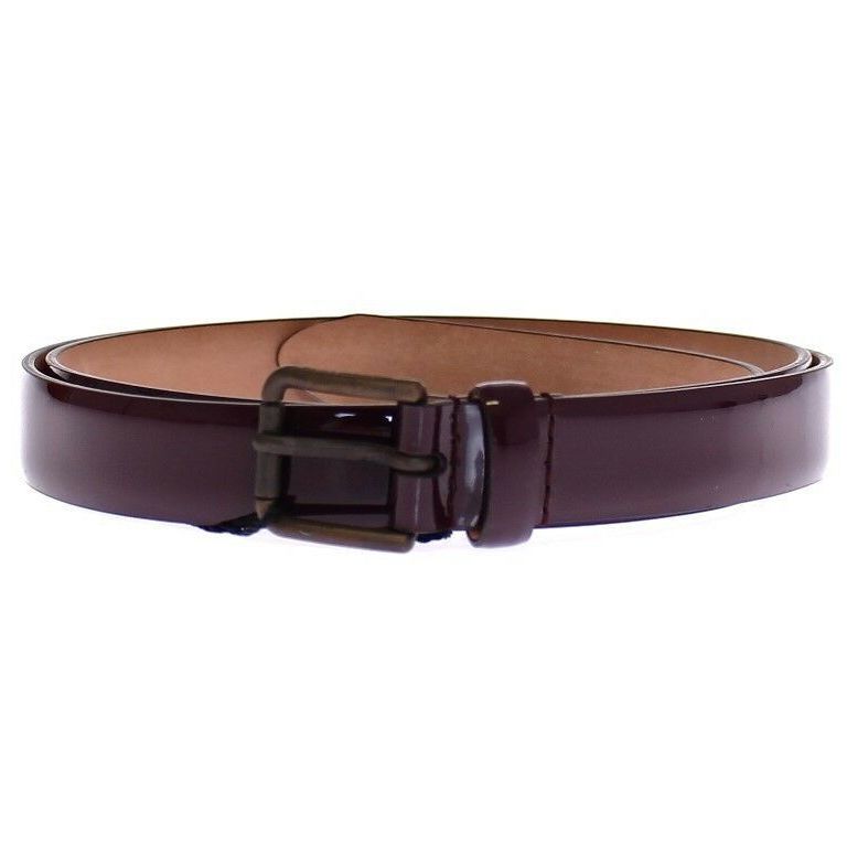 Dolce & Gabbana Purple Leather Logo Cintura Gürtel Belt