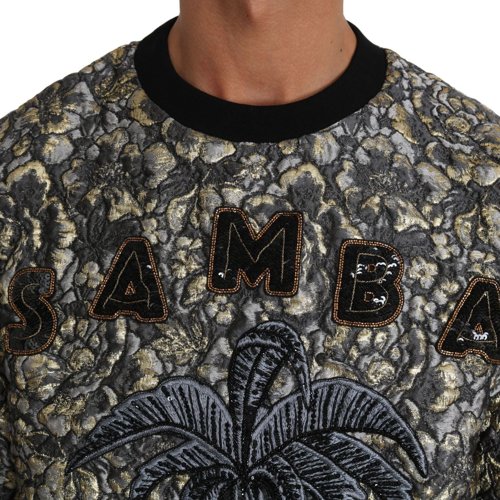 Dolce & Gabbana Multicolor SAMBA Jacquard Palmtree Pullover Sweater