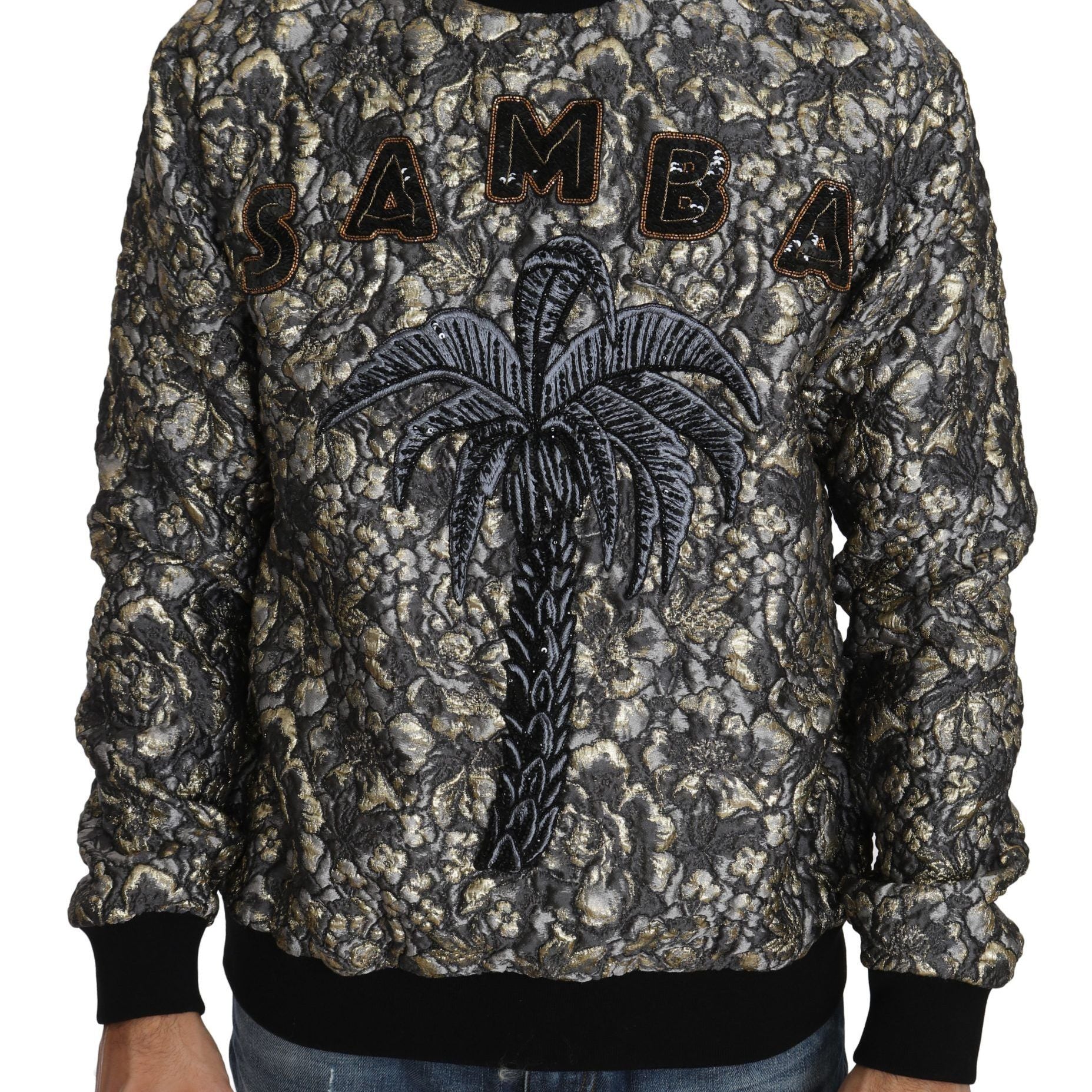 Dolce & Gabbana Multicolor SAMBA Jacquard Palmtree Pullover Sweater
