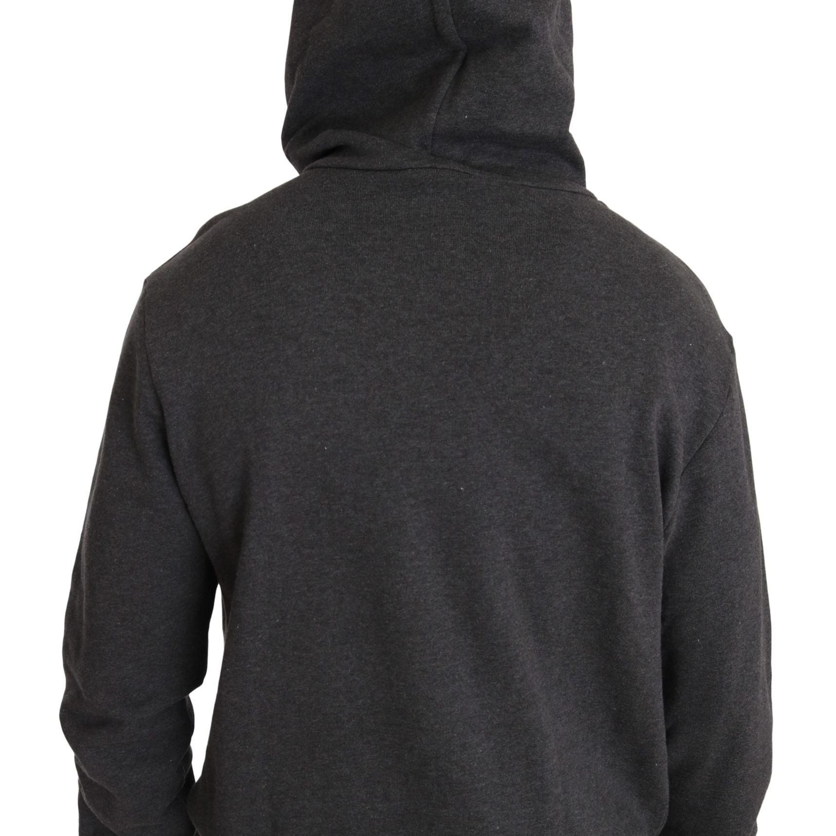 Dolce & Gabbana Gray Hooded Red Crystal Heart Gun Sweater