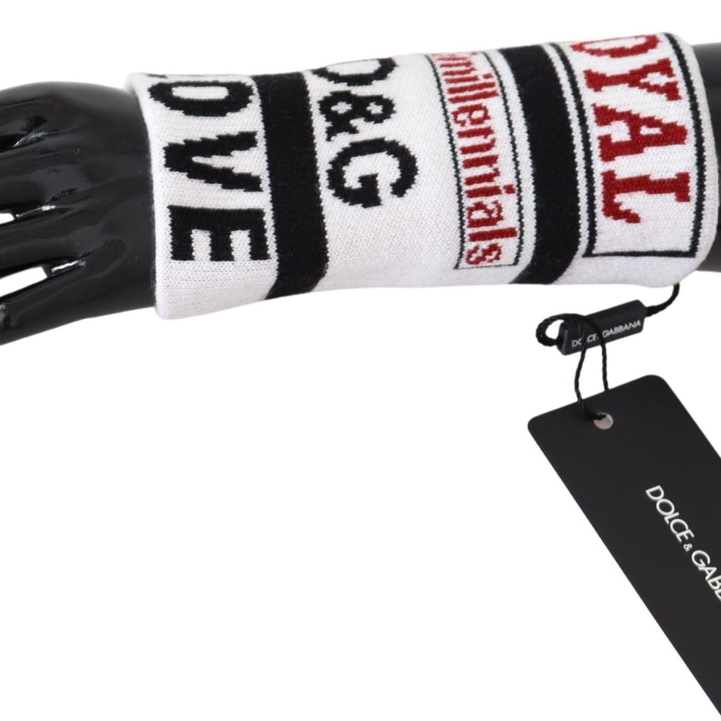 Dolce & Gabbana Multicolor Wool Knit D&G Love Wristband Wrap
