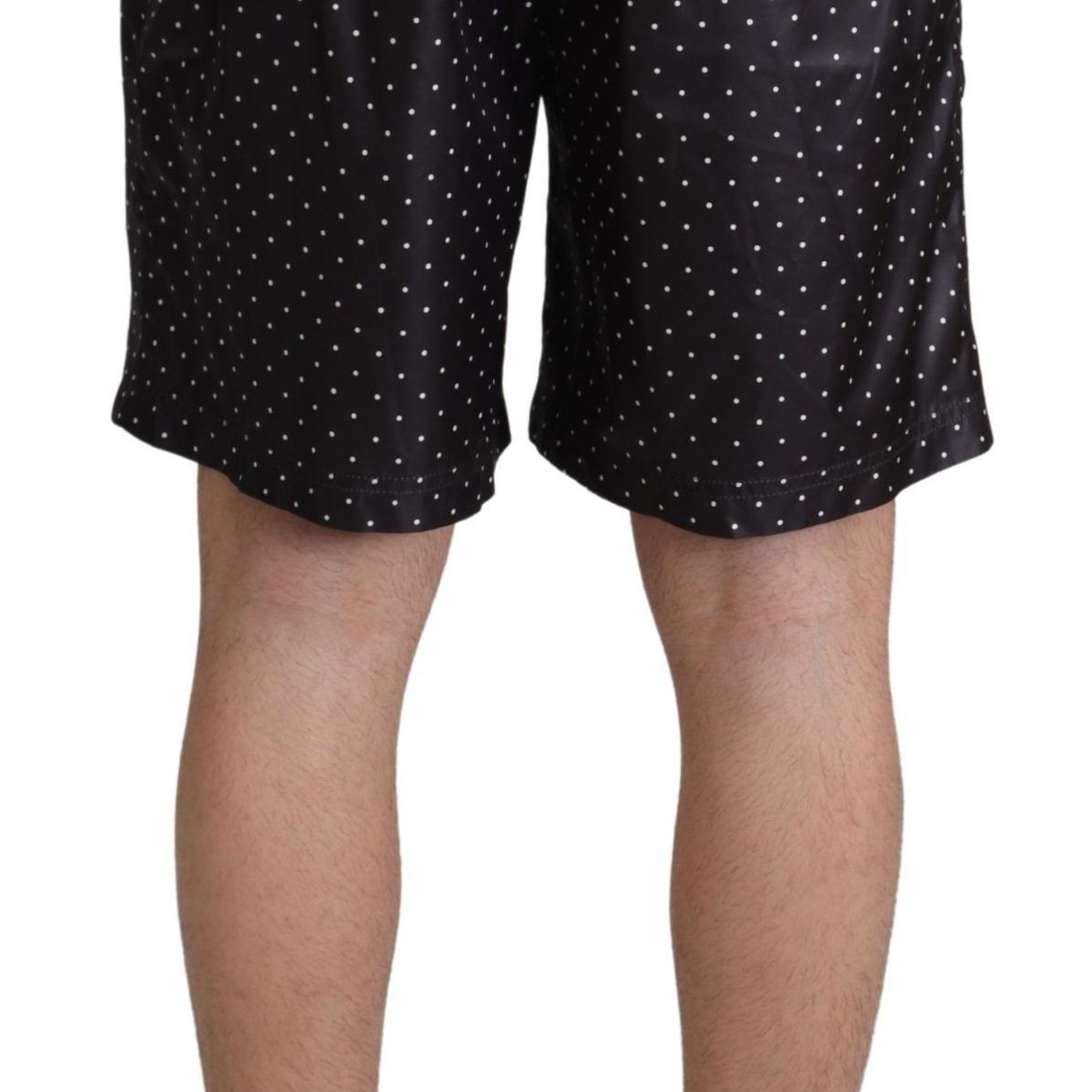 Dolce & Gabbana Black Polka Dot Print Beachwear Swimwear