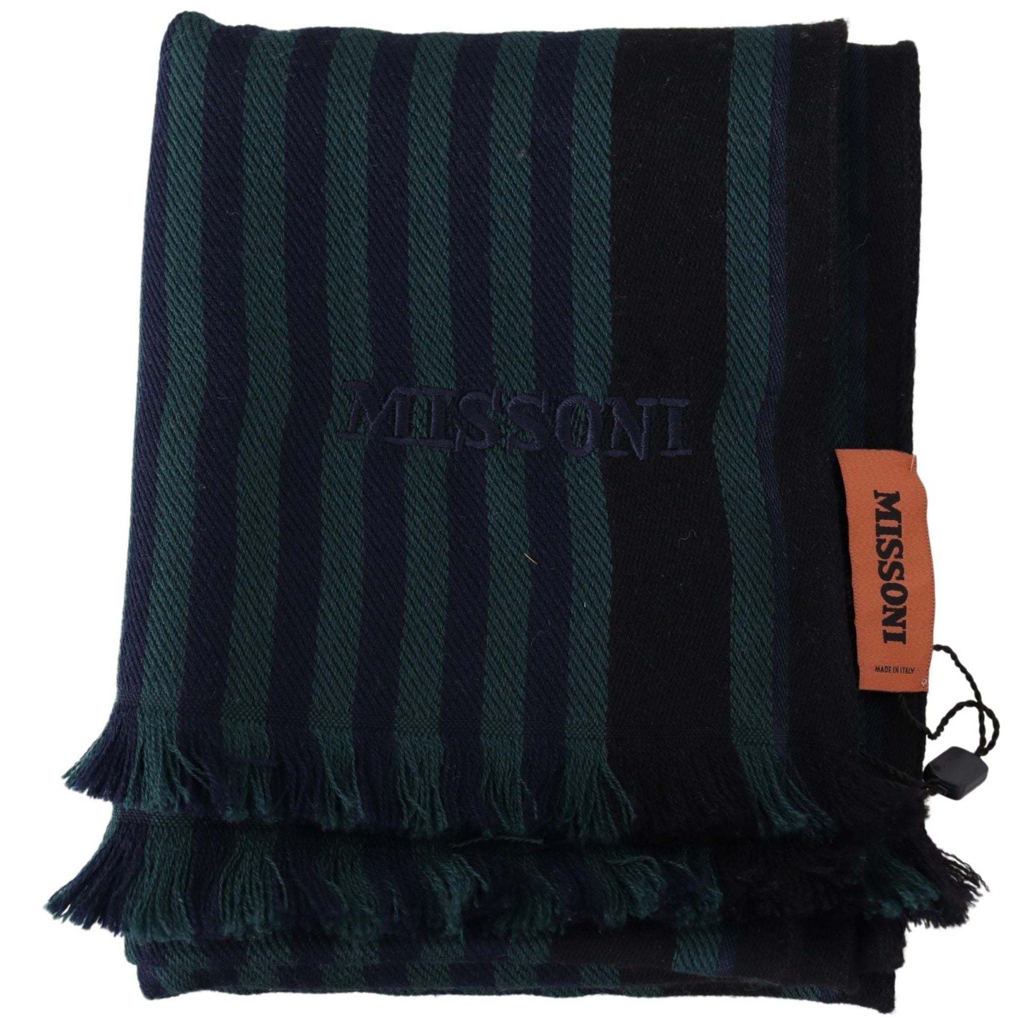 Missoni Multicolor Striped Wool Unisex Neck Wrap Shawl