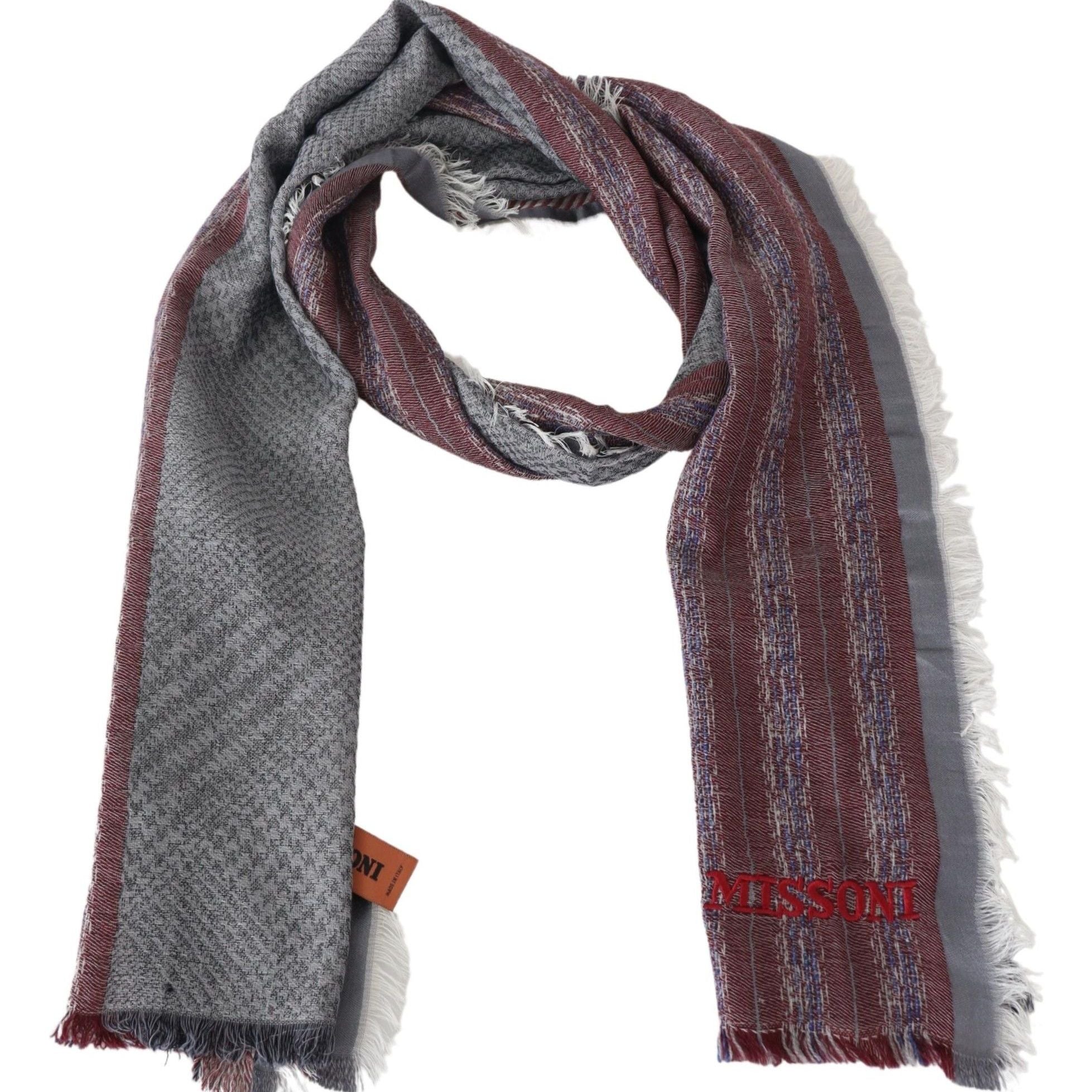 Missoni Multicolor Wool Striped Unisex Neck Wrap Shawl Scarf