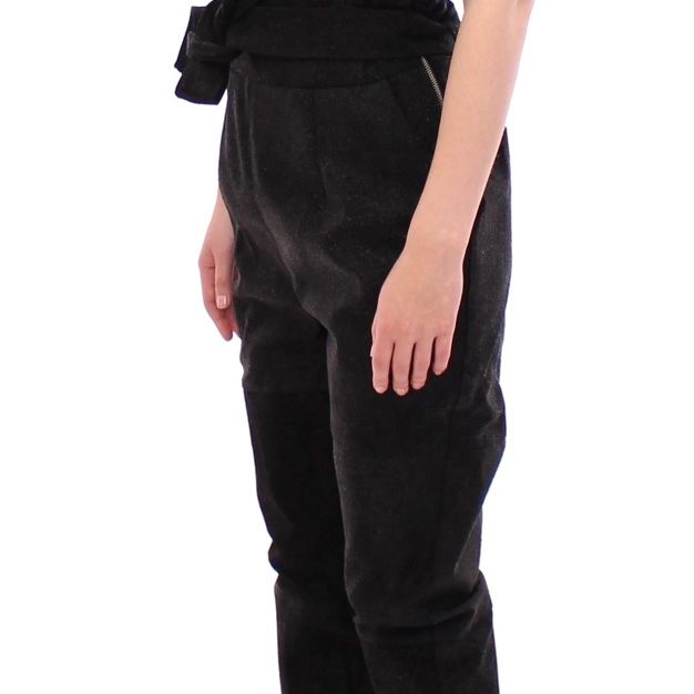 La Maison du Couturier Black Leather Jumpsuit